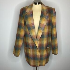 Requirements Vintage Wool Plaid Blazer Jacket
